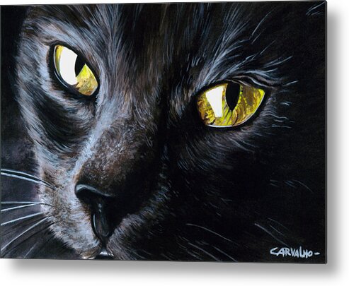 Cat Metal Print featuring the painting An Old Friend by Daniel Carvalho