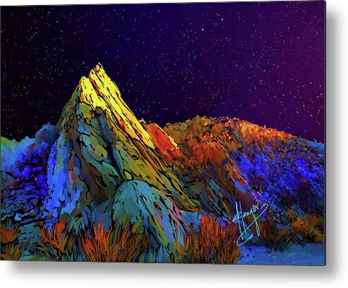 Anza Metal Print featuring the painting Anza Borrego Desert Peak by DC Langer