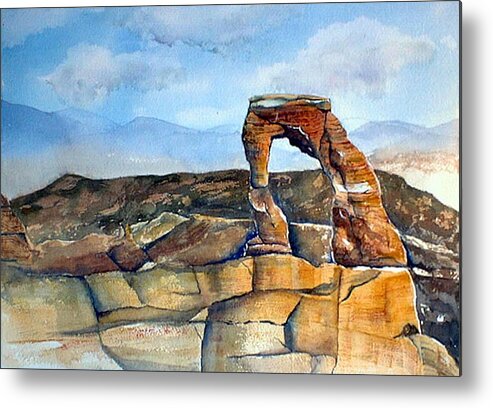 Arches National Park Metal Print featuring the painting Arches National Park by Debbie Lewis