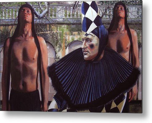 Male Figurative Metal Print featuring the painting Arousing Suspicion by Denny Bond