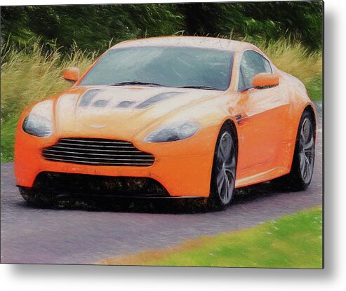 Aston Martin Metal Print featuring the digital art Aston Martin V12 Vantage by Roy Pedersen
