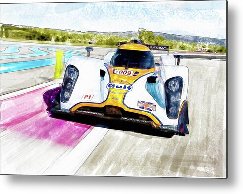 Le'mans Metal Print featuring the painting Aston Martin Vantage 009 by Michael Cleere