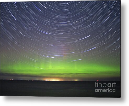 Ontario Metal Print featuring the photograph Aurora and Startrails by Charline Xia