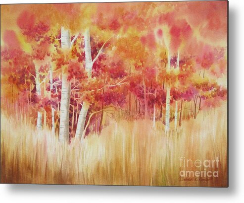 Autumn Trees Metal Print featuring the painting Autumn Blaze by Deborah Ronglien