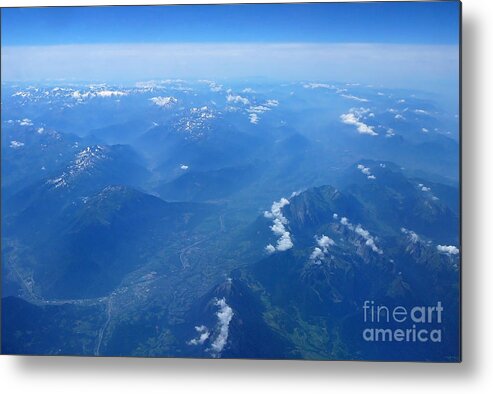 Aerial View Metal Print featuring the photograph AV1 Mountains by Francesca Mackenney
