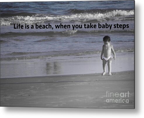 Baby Metal Print featuring the photograph Baby Steps by Metaphor Photo