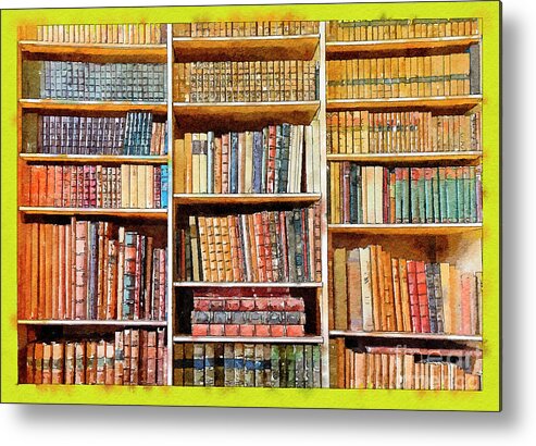 Books Metal Print featuring the digital art Background From Old Books by Ariadna De Raadt