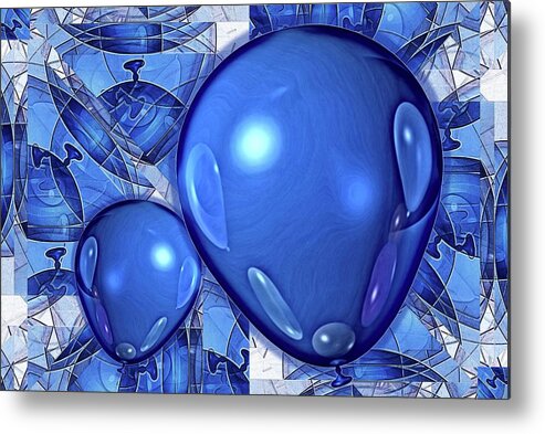 Distortion Metal Print featuring the digital art Balloons by Ron Bissett