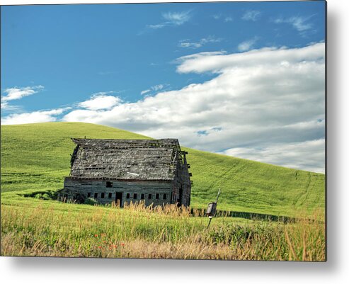 Outdoors Metal Print featuring the photograph Barn and Birdhouse by Doug Davidson
