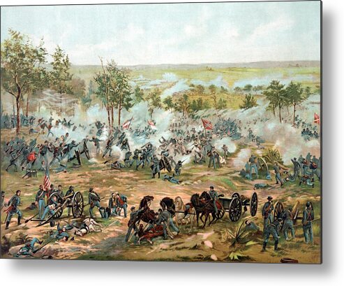 Gettysburg Metal Print featuring the painting Battle of Gettysburg by War Is Hell Store