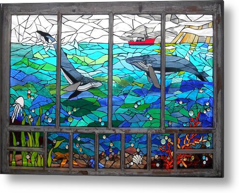Mosaic Metal Print featuring the glass art Bay of Fundy by Catherine Van Der Woerd