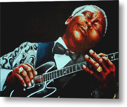 Bb King Metal Print featuring the painting BB King of the Blues by Richard Klingbeil