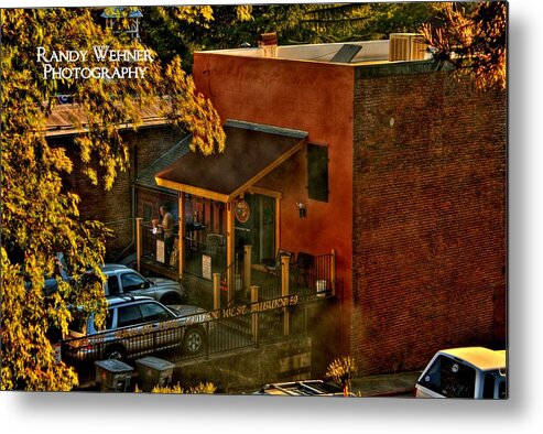 Building Metal Print featuring the photograph BBQ in Old Town Auburn CA by Randy Wehner