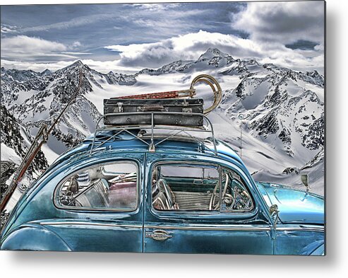 Beetle Metal Print featuring the photograph Beetle in the Alps by Joachim G Pinkawa
