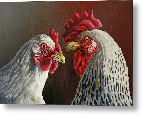 Bird Metal Print featuring the painting Ben and Sylvia by Anthony Mwangi