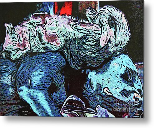 Dogs Metal Print featuring the digital art Best Buds by DB Hayes