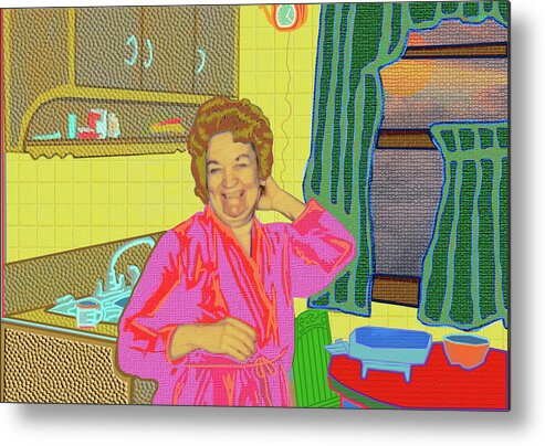 Color Metal Print featuring the digital art Bev's Kitchen by Rod Whyte