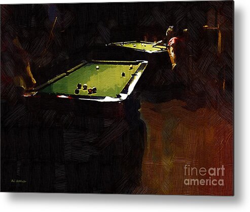 Billiards Metal Print featuring the painting Billiards Ballet by RC DeWinter