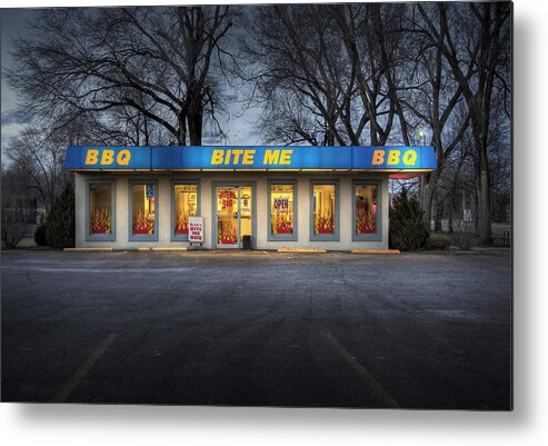 Diners Metal Print featuring the photograph Bite Me BBQ by Fred Lassmann