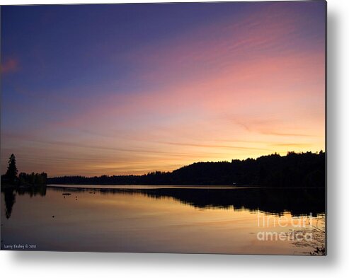 Black Lake Metal Print featuring the photograph Black Lake by Larry Keahey