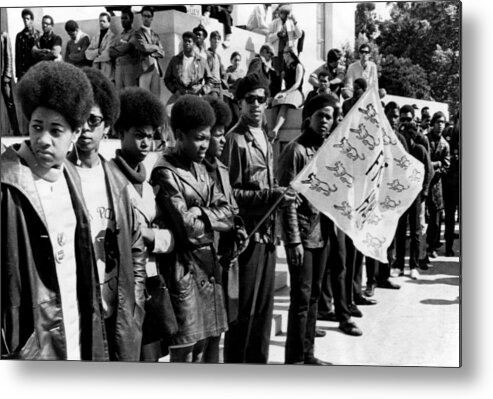 1960s Metal Print featuring the photograph Black Panther Party Members Show by Everett