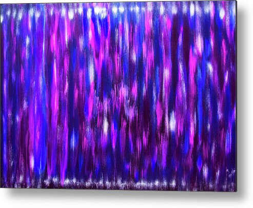 Acrylic Painting Metal Print featuring the painting Blue and Purple Rain by Renee Anderson