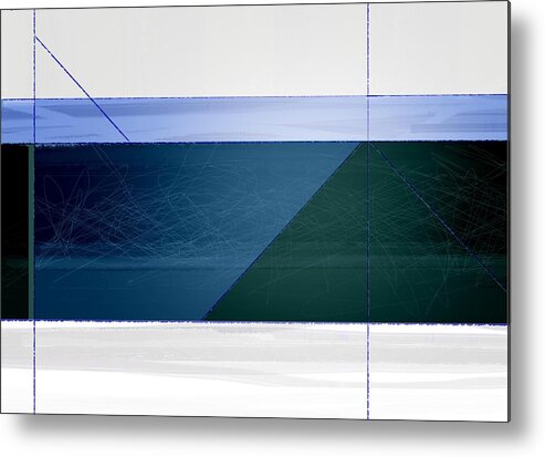 Abstract Metal Print featuring the painting Blue Haze by Naxart Studio