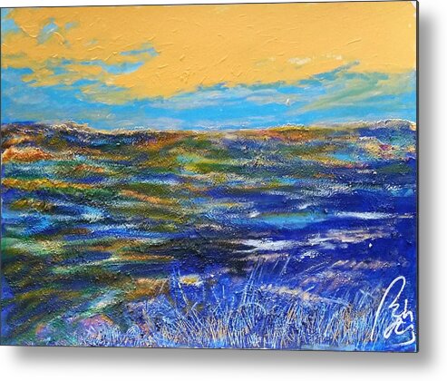 Process Metal Print featuring the painting Blue landscape I by Bachmors Artist