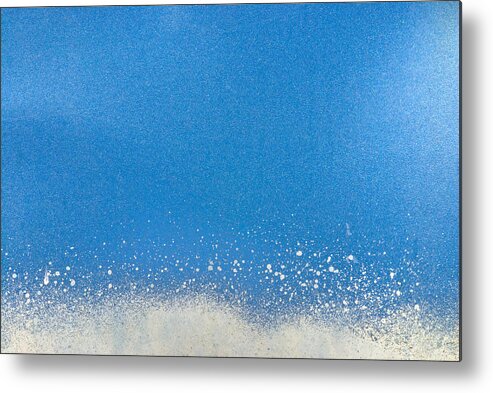 Art Metal Print featuring the photograph Blue metallic abstract background by Michalakis Ppalis