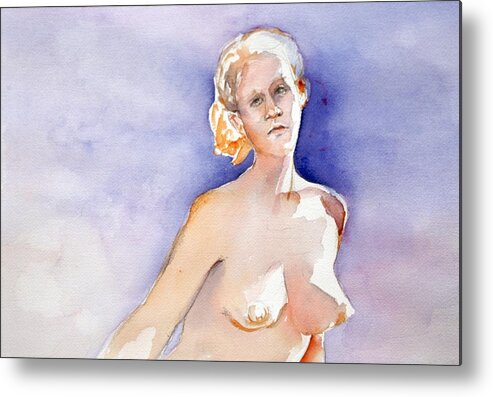 Full Body Metal Print featuring the painting Blue Sky by Barbara Pease