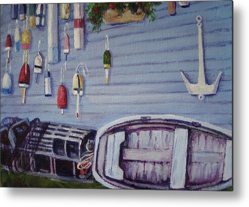 Maine Metal Print featuring the painting Boothbay Markers by Bonita Waitl