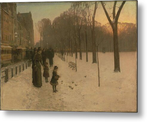 At Dusk (boston Common At Twilight) 1885�86 Childe Hassam (american Metal Print featuring the painting Boston Common at Twilight by Childe Hassam