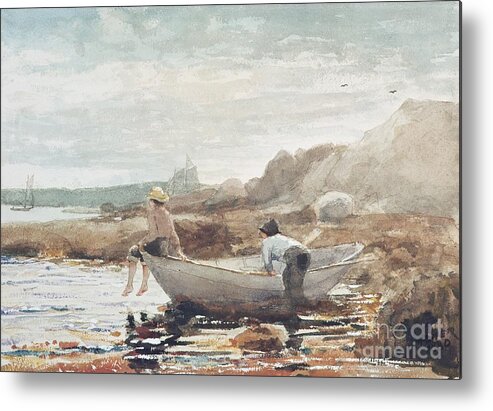 Boys On The Beach Metal Print featuring the painting Boys on the Beach by Winslow Homer