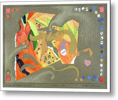 Collage Metal Print featuring the mixed media Broken and Mended by Eileen Hale