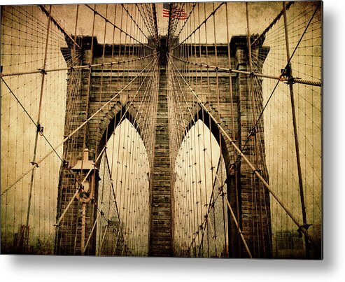 Bridge Metal Print featuring the photograph Brooklyn Bridge Nostalgia by Jessica Jenney