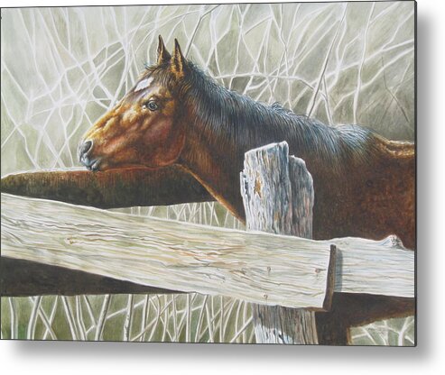 Figurative Metal Print featuring the painting Brownie by Arnold Hurley