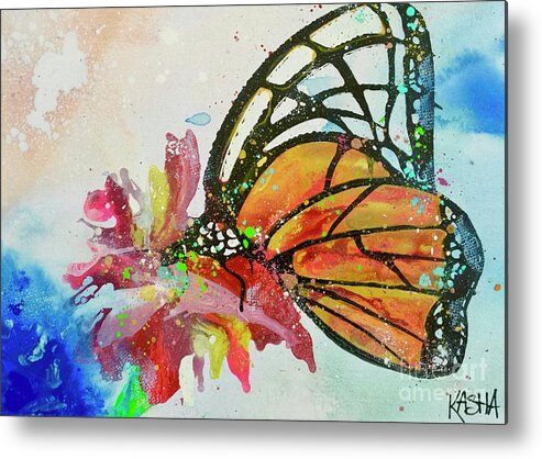Butterfly Metal Print featuring the painting Butterfly by Kasha Ritter