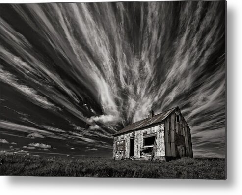 Cabin Metal Print featuring the photograph Cabin (mono) by Thorsteinn H. Ingibergsson