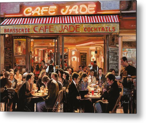 Brasserie Metal Print featuring the painting Cafe Jade by Guido Borelli