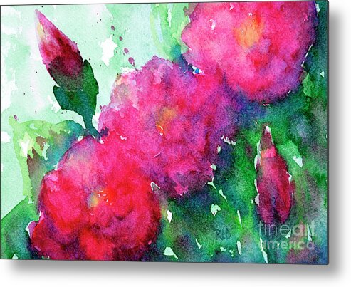 Camellia Metal Print featuring the painting Camellia Abstract by Rebecca Davis
