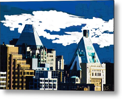 Art Metal Print featuring the digital art Canada Towers by Dale Stillman