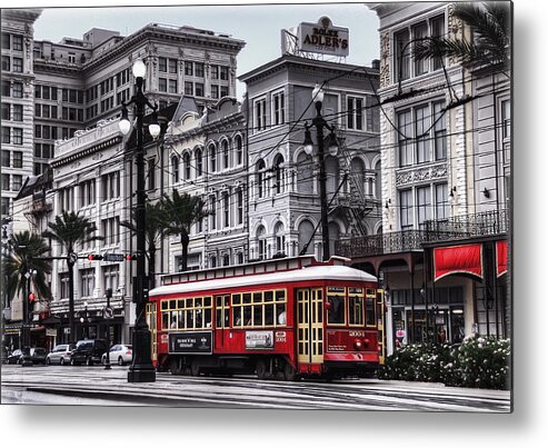 Nola Metal Print featuring the photograph Canal Street Trolley by Tammy Wetzel