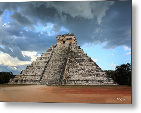 Cancun Metal Print featuring the photograph Cancun Mexico - Chichen Itza - Temple of Kukulcan-El Castillo Pyramid 3 by Ronald Reid