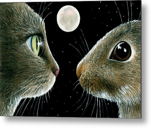 Cat Metal Print featuring the painting Cat 413 by Lucie Dumas