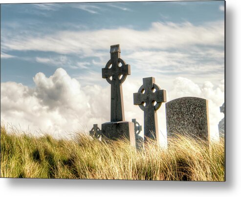 Aran Islands Metal Print featuring the photograph Celtic Grave Markers by Natasha Bishop