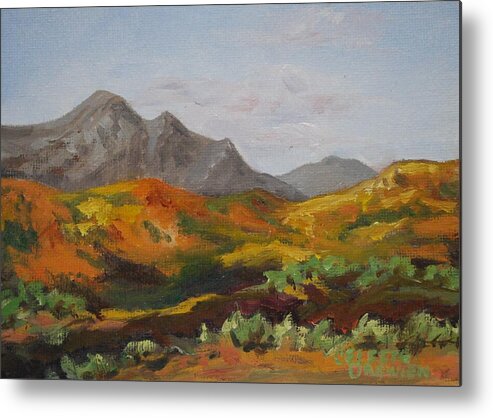 Chama Metal Print featuring the painting Colorful Valley by Celeste Drewien