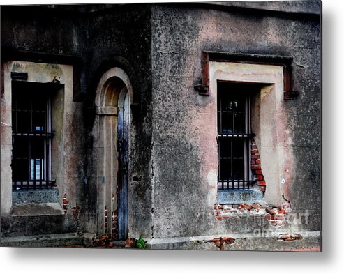 Charleston South Carolina Metal Print featuring the photograph Old Jail Door and Windows 1802 by Jacqueline M Lewis