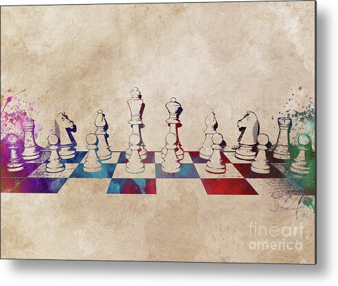 Chess Metal Print featuring the digital art Chess Art by Justyna Jaszke JBJart