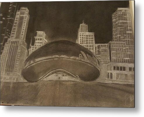 Bean Metal Print featuring the drawing Chicago Bean by Tana Coleman