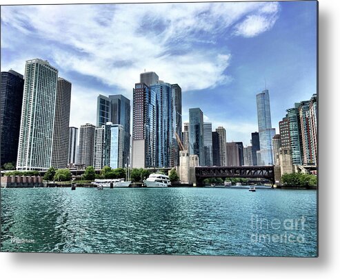 Chicago Metal Print featuring the photograph Chicago River Skyline by Veronica Batterson